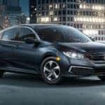 Gray 2021 Honda Civic in city lot