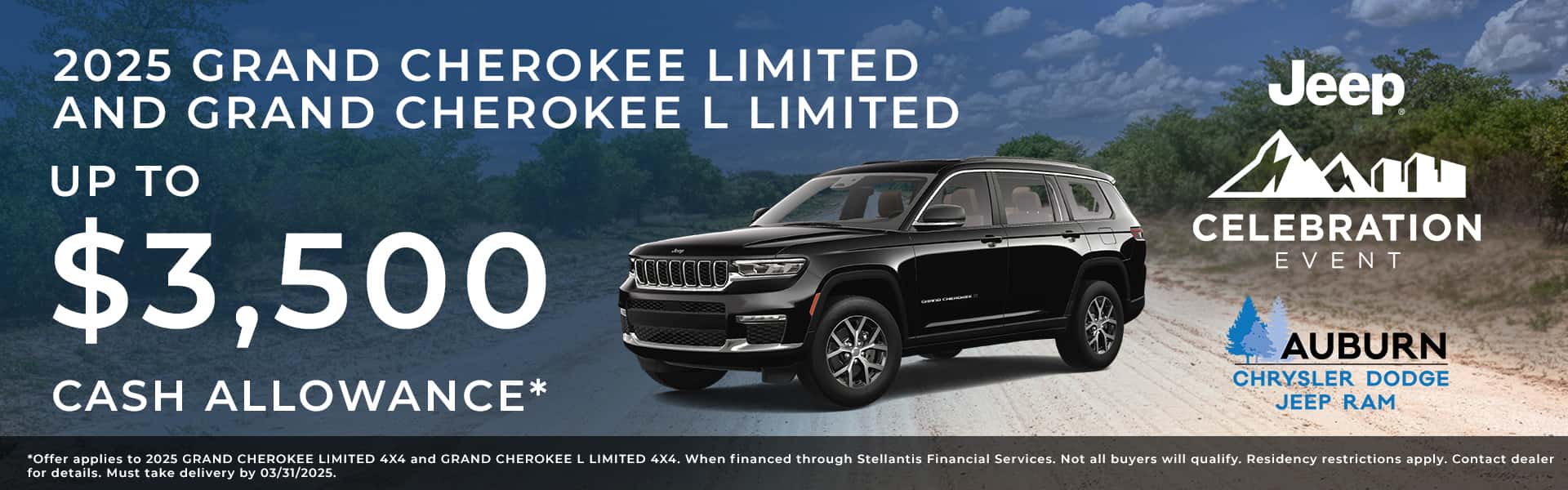 2025 Jeep Grand Cherokee Limited and Grand Cherokee L Limited Cash Allowance Offer/Incentive