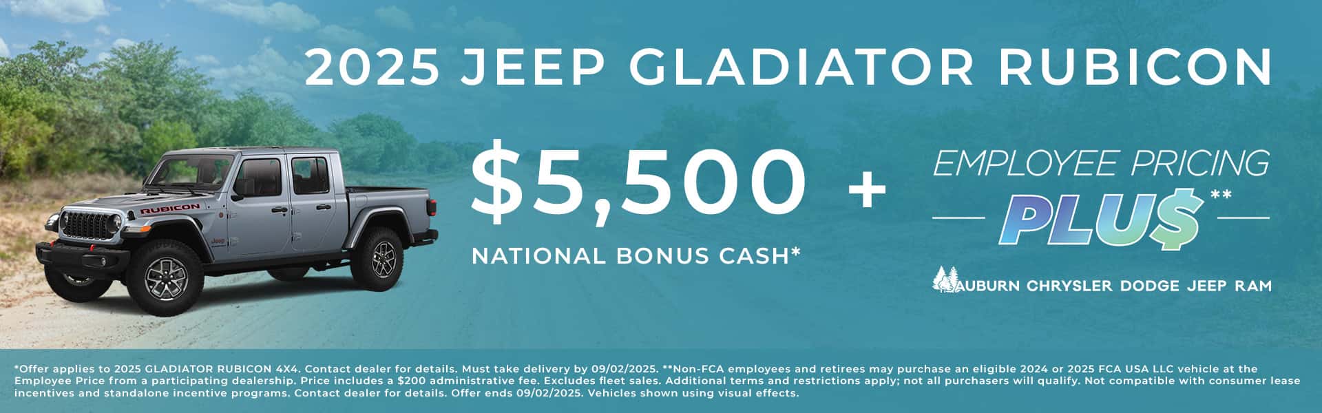 2025 Jeep Gladiator Rubicon Offer/Incentive
