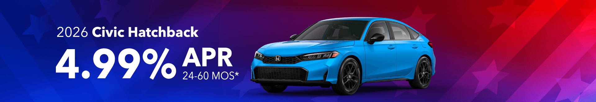 2026 Honda Civic Hatchback: 4.99% APR for 24-60 months*