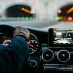 person test driving a vehicle