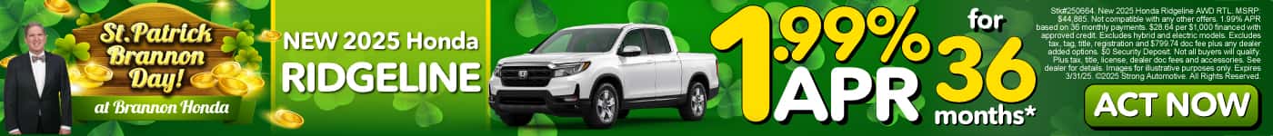 2025 Honda Ridgeline 1.99% APR for 36 months