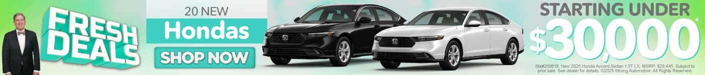 New Hondas Starting Under $30,000