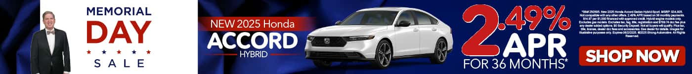 2025 Honda Accord Hybrid 2.49% APR for 36 months*