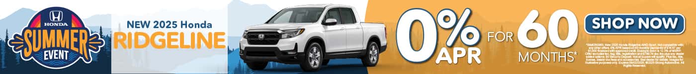 New 2025 Honda Ridgeline 0% APR Financing for 60Months