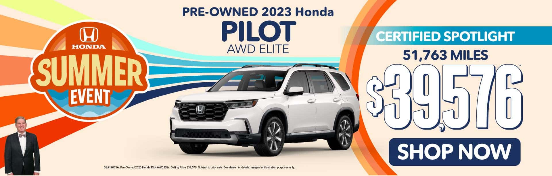 Pre-Owned 2023 Honda Pilot AWD Elite Certified Spotlight - 51,763 Mile - $39,576