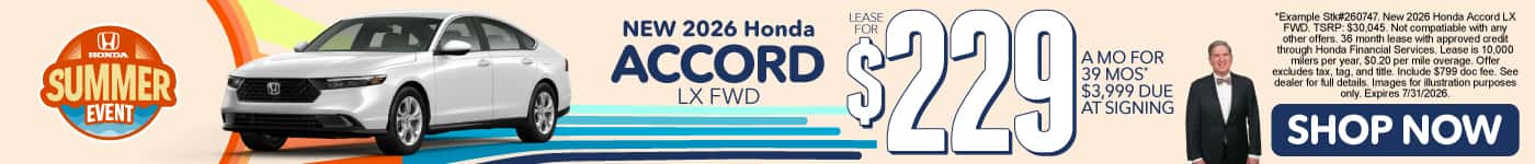 New 2026 Honda Accord LX FWD 