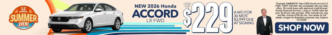 New 2026 Honda Accord LX FWD 
