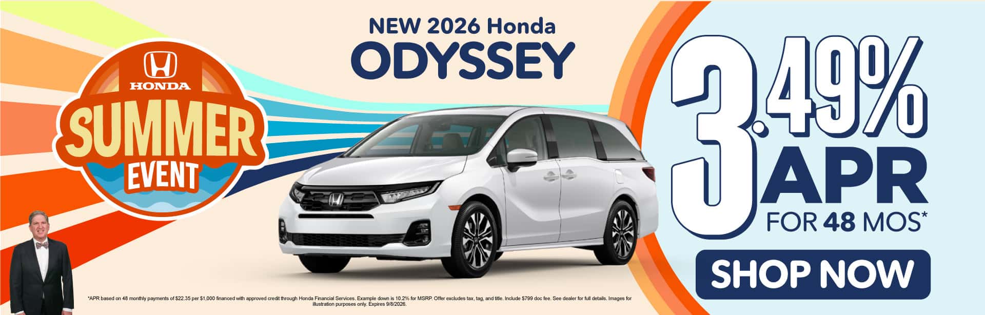 New 2026 Honda Odyssey 3.49% APR for 48 Months*