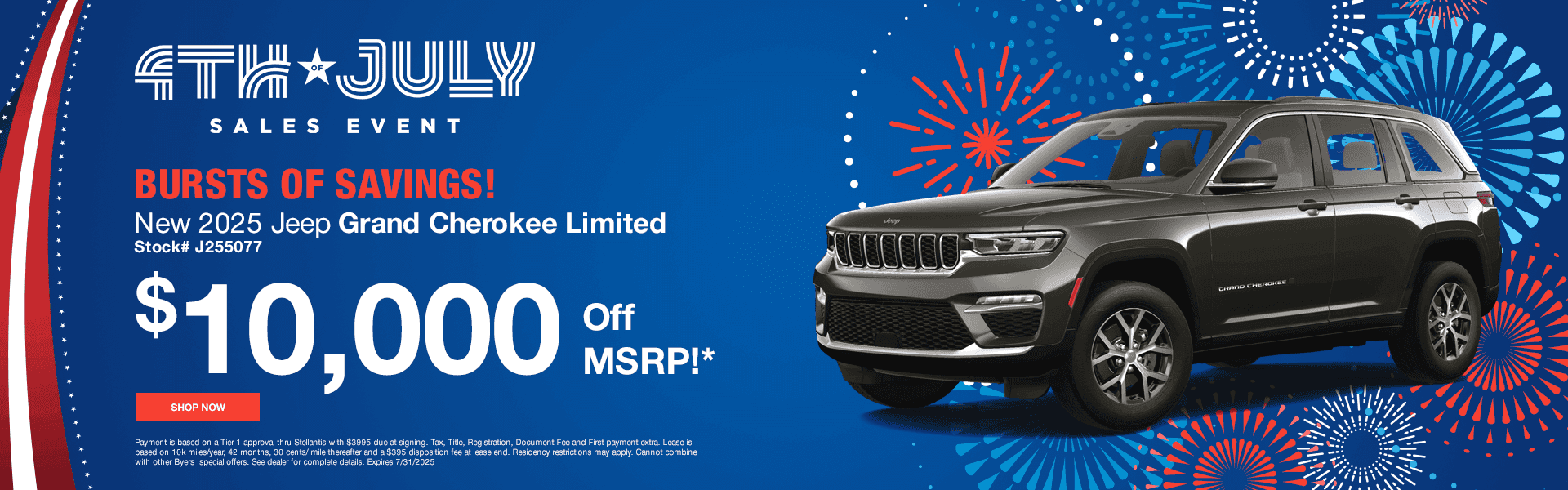 Bursts of Savings! New 2025 Jeep Grand Cherokee Limited $10,000 Off MSRP!* Stock# J255077