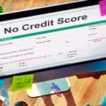 A computer screen is shown with a no credit form on it.