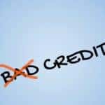 The words 'bad credit' are written next to an orange highlighter with 'bad' crossed off.