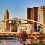 The skyline of Columbus, OH is shown. An auto loan with bad credit in Columbus are an options for some drivers.