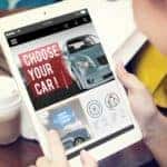 A women is searching for her new car online.