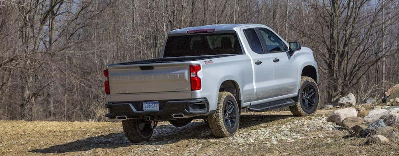 Gray 2021 Chevy Silverado 1500 Trail Boss for sale off-roading