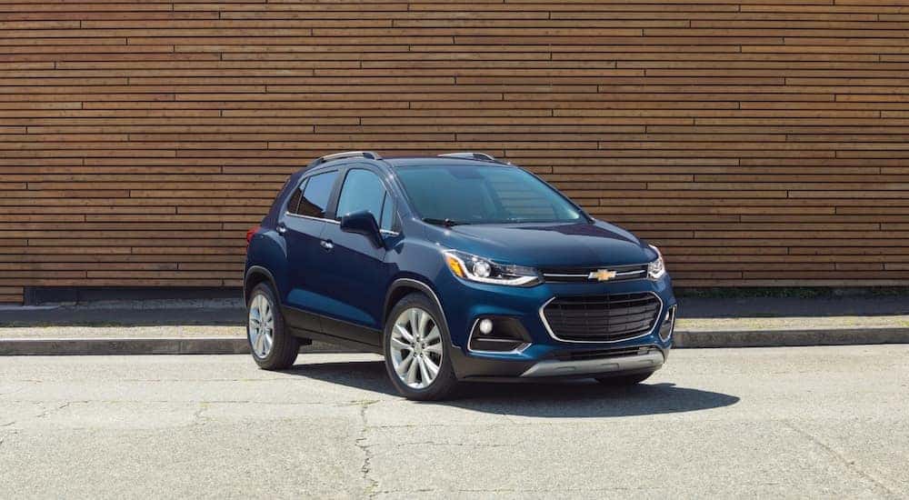A blue 2018 Chevy Trax for sale in Dallas.