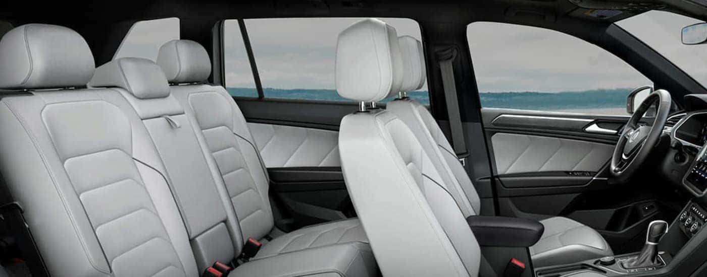 The black and white interior and dash in a 2022 Chevy Equinox for sale is shown.