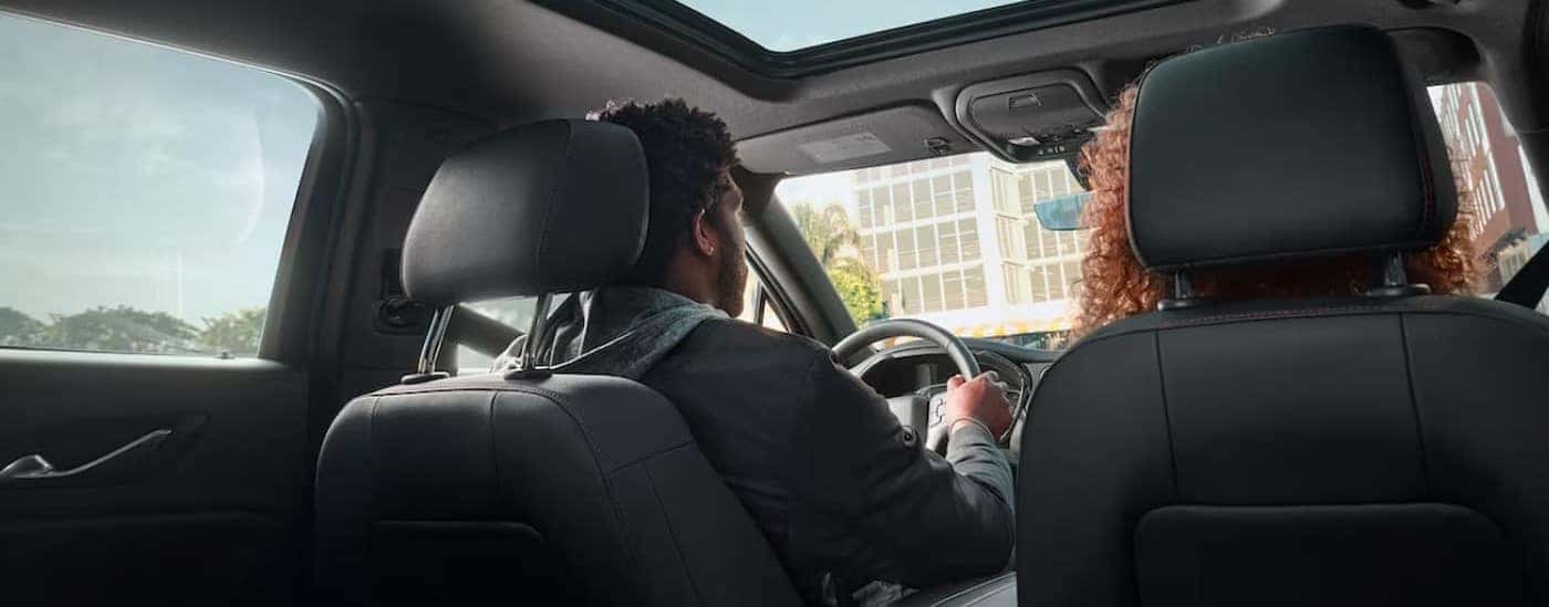 The black rear interior in a 2024 Chevy Blazer is shown.