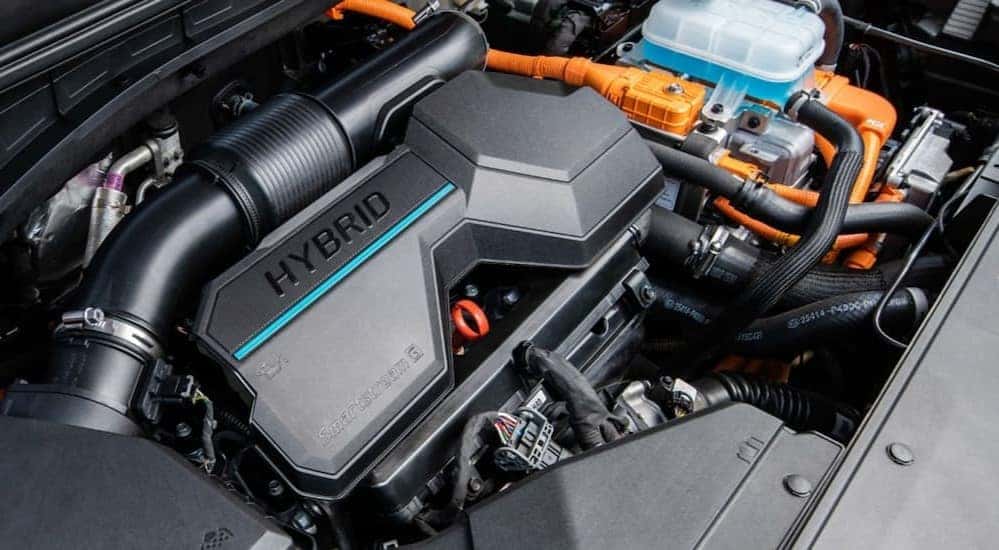 A Kia Sorento hybrid engine.