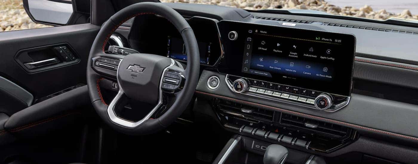 The black dash in a 2023 2023 Chevy Colorado for sale.
