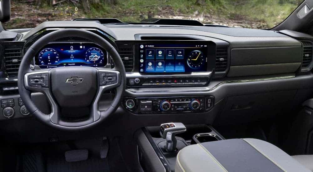 Infotainment and digital gauge cluster on a 2023 Chevy Silverado 1500 ZR2