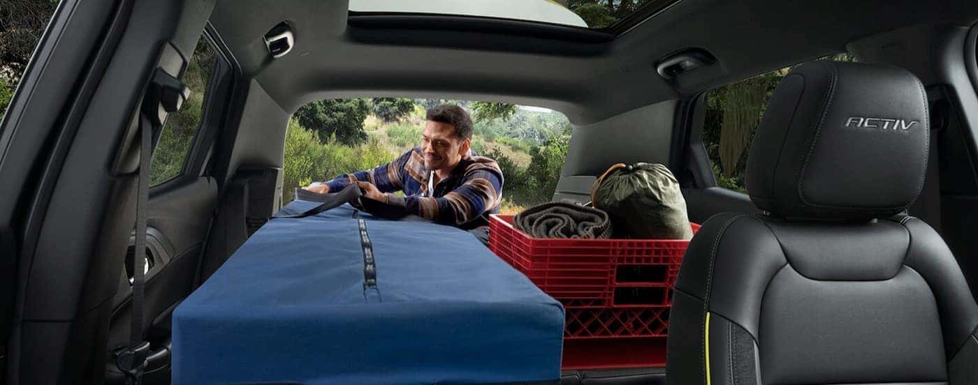 The rear cargo area in a 2025 Chevy Trailblazer ACTIV.