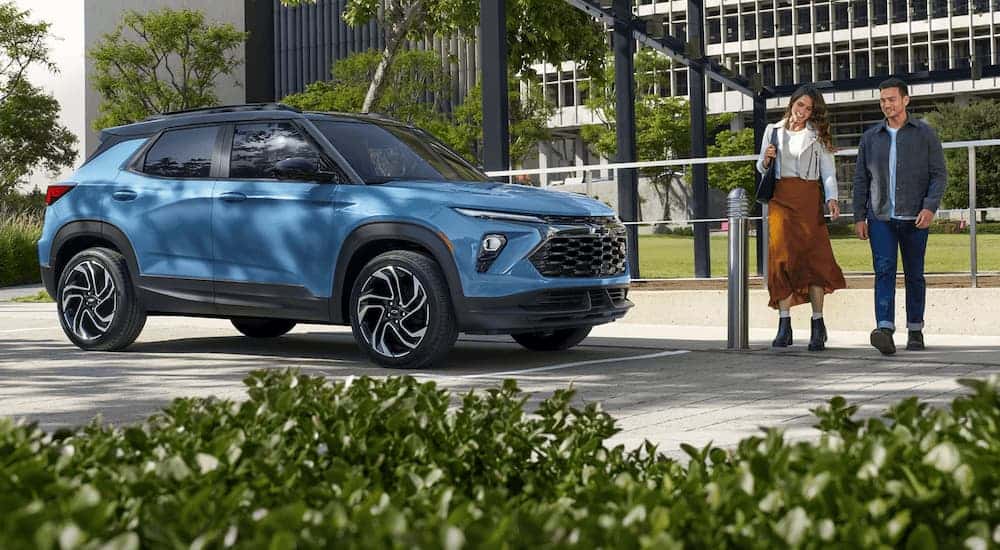 Blue 2025 Chevy Trailblazer RS for sale in Dallas parked outside