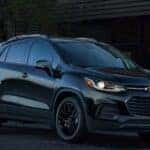 A black 2022 Chevy Trax parked for sale