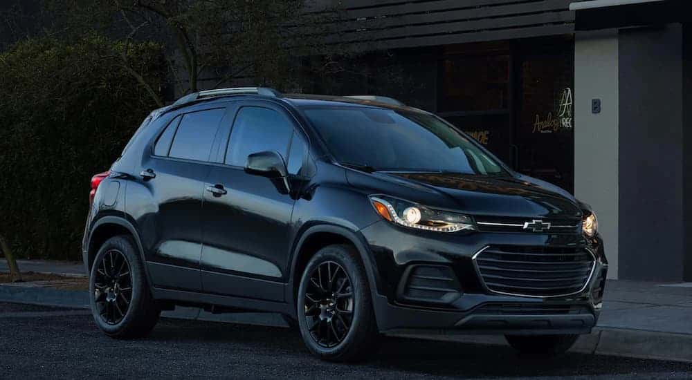 A black 2022 Chevy Trax parked for sale