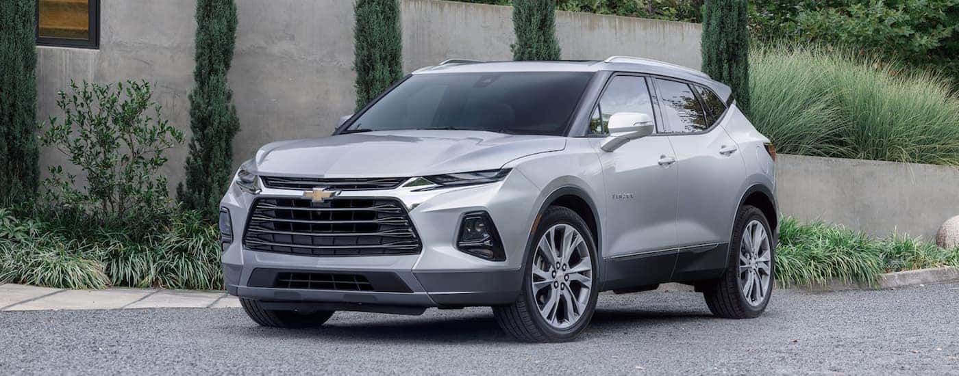 Silver 2022 Chevy Blazer for sale parked on a driveway.