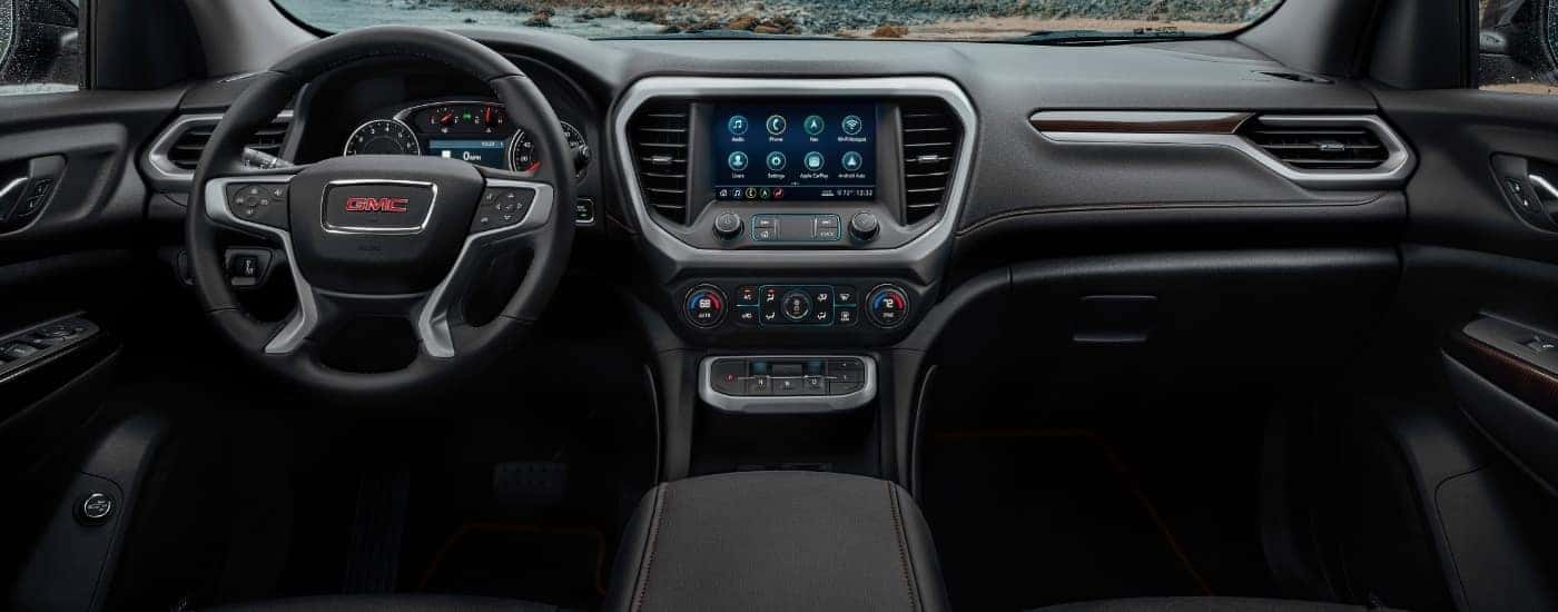 Infotainment and digital gauge cluster on a 2023 GMC Acadia for sale