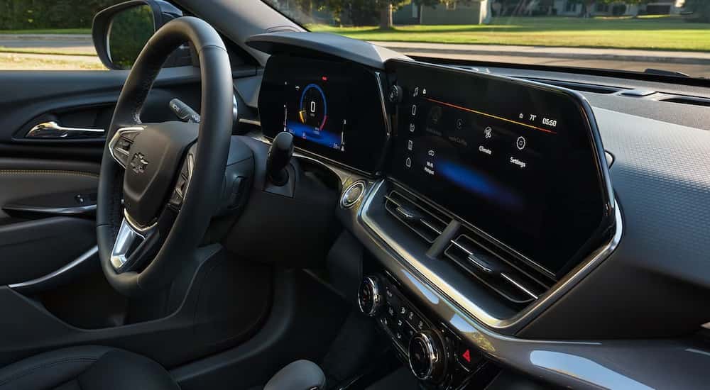 Black interior of a 2024 Chevy Trax