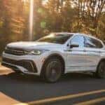 A white 2023 Volkswagen Tiguan for sale in Dallas.