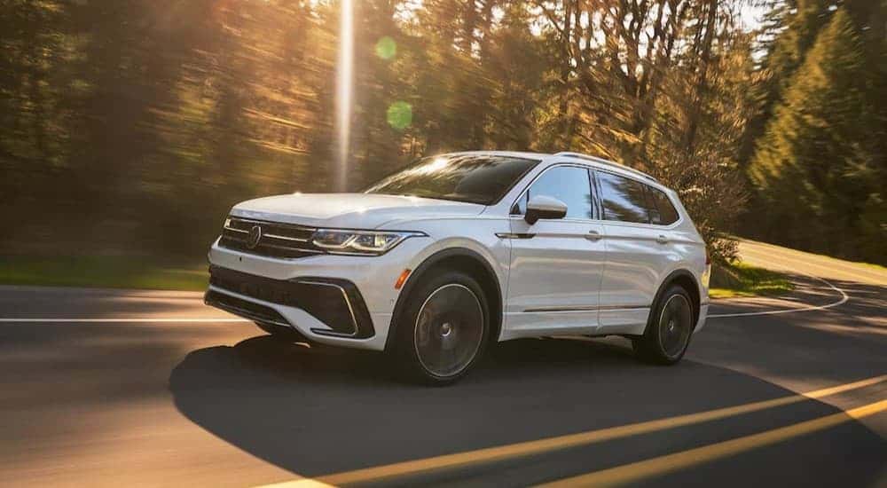 A white 2023 Volkswagen Tiguan for sale in Dallas.