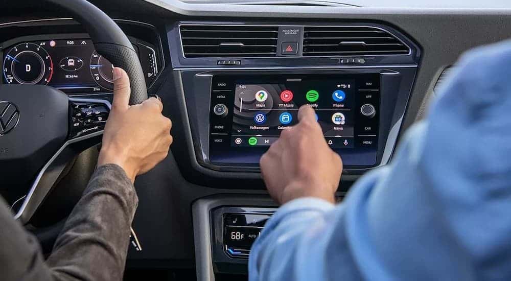 Infotainment screen in a 2023 Volkswagen Tiguan.