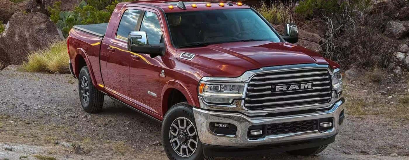 A maroon 2024 Ram 2500 parked for sale in Columbus