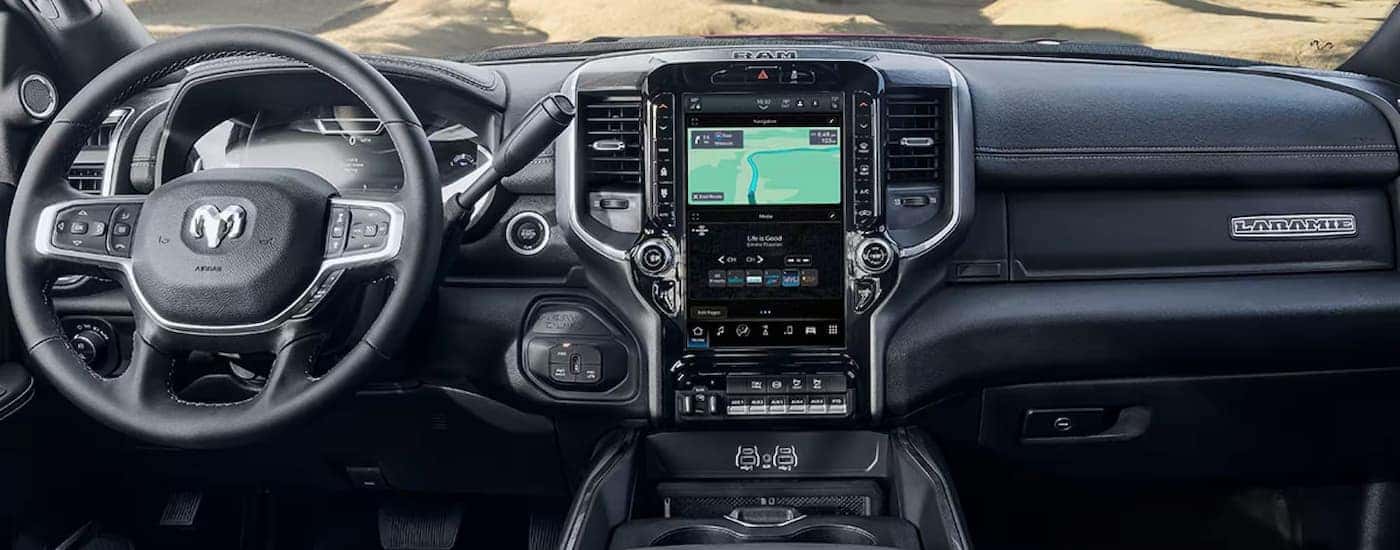 Infotainment and digital gauge cluster on a 2025 Ram 2500