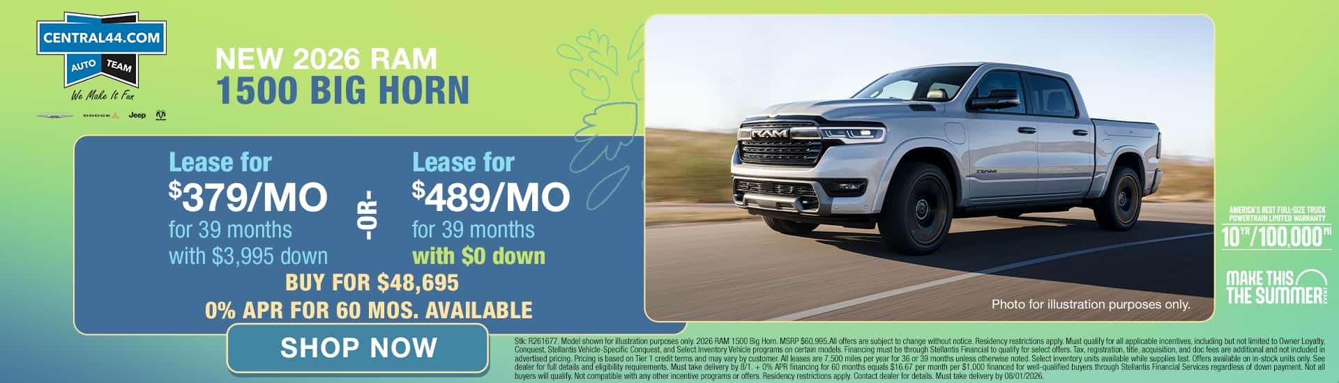 RAM truck lease deal