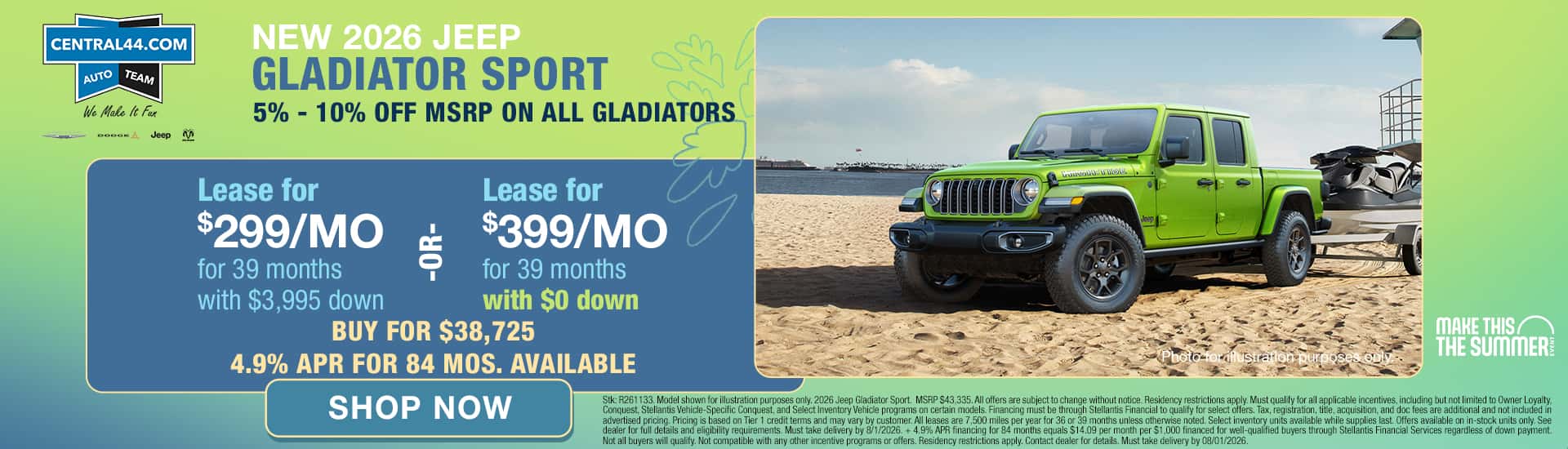 jeep gladiator lease deals