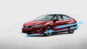 Red Honda with Aerodynamics arrows