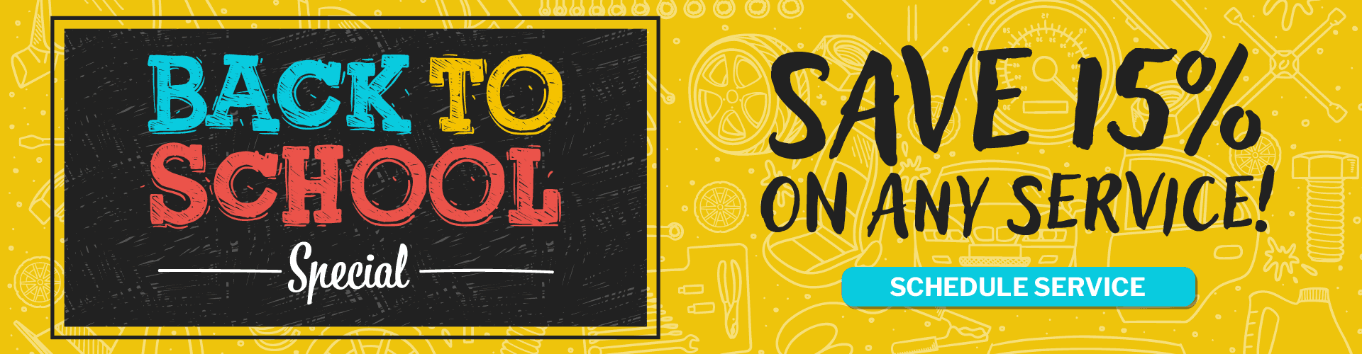 Back to school special - Save 15% on any service!