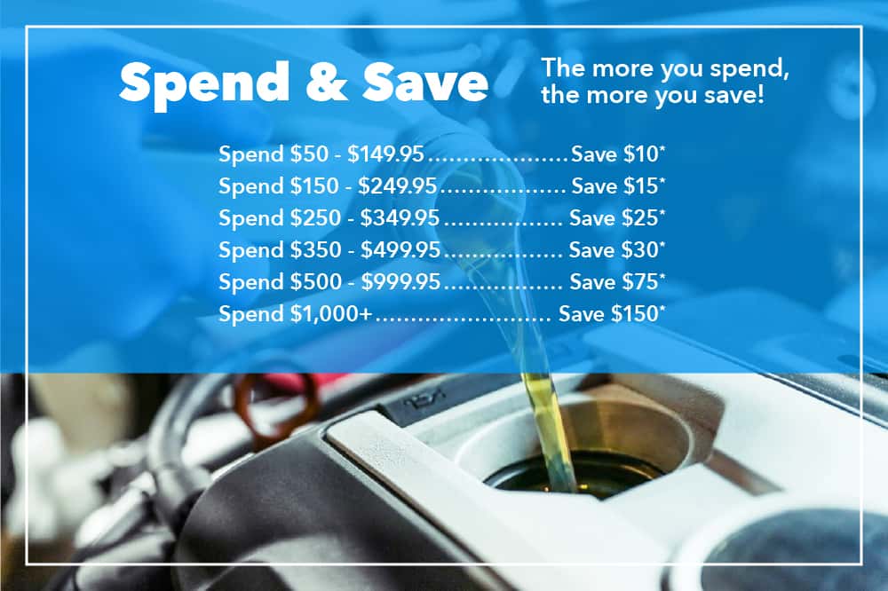 Spend and Save The more you spend, the more you save!