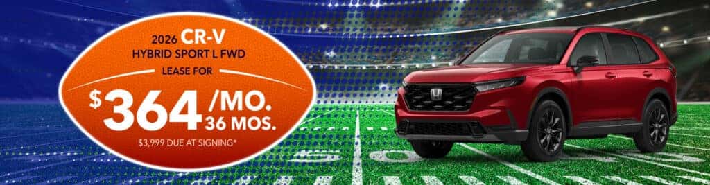 Lease a 2026 Honda CR-V Hybrid Sport L FWD for $364/month!