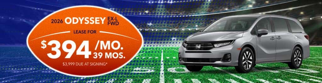 Lease a 2026 Honda Odyssey EXL FWD for $394/month!