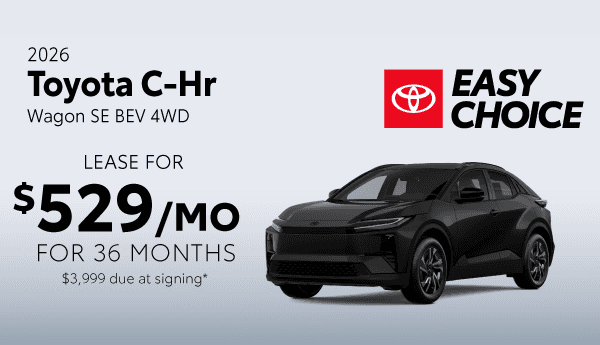 Lease a new Toyota C-HR Wagon for $529/month for 36 Months