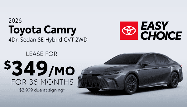 Lease a new Toyota Camry for $349/month for 36 Months