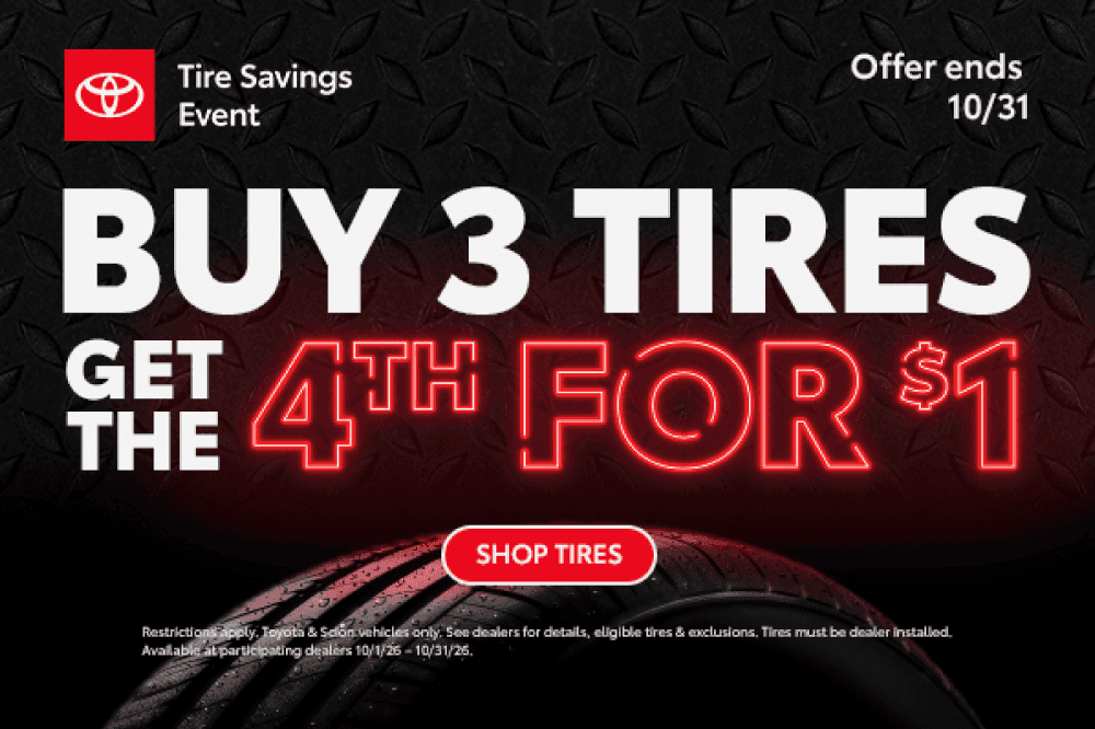 Buy 3 Tires, Get the 4th Tire for $1