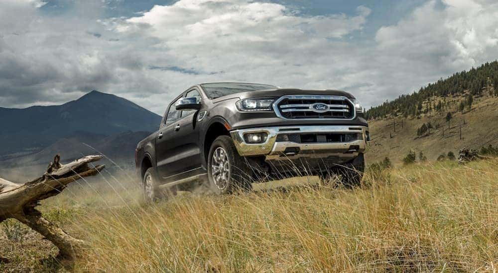 Grey 2020 Ford Ranger is shown parked in a field.