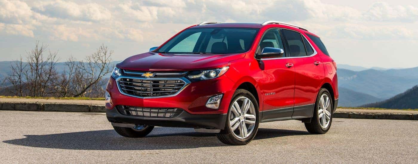 Red 2020 Chevy Equinox parked at an angle