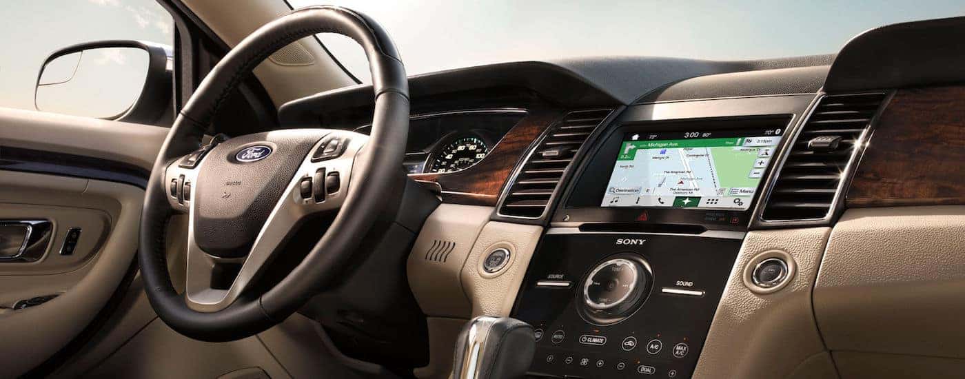 The dashboard in a 2017 Ford Taurus is shown.